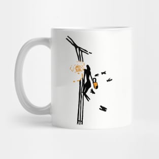 Minimalist Paleolithic Cave Art Honey Gatherer Mug